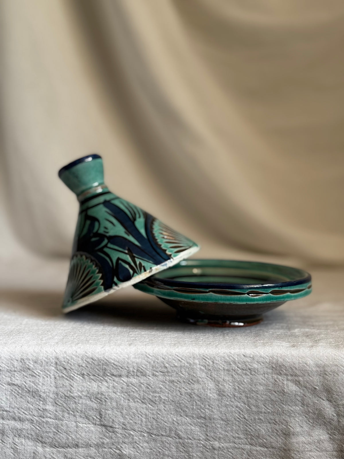 MOROCCAN SERVING TAGINE TURQUOISE