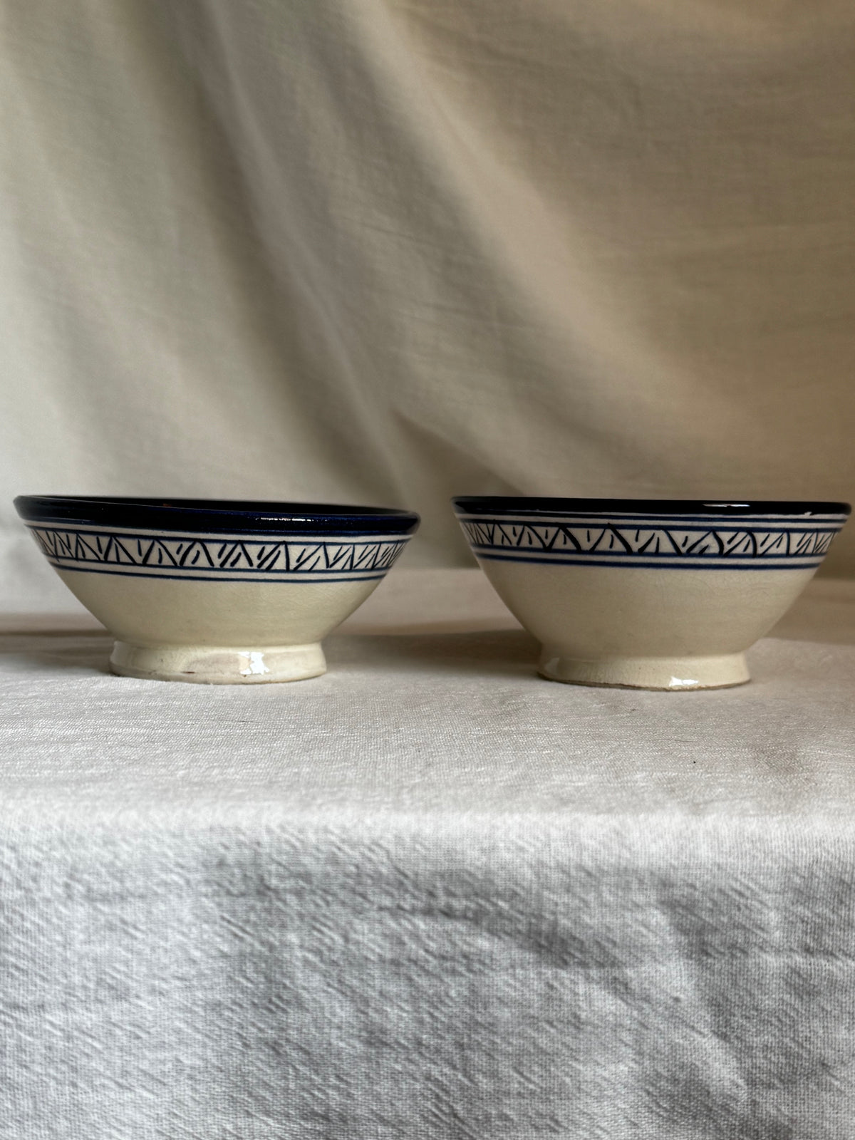 MOROCCAN FEZ BLUE & WHITE BOWL SET OF 2