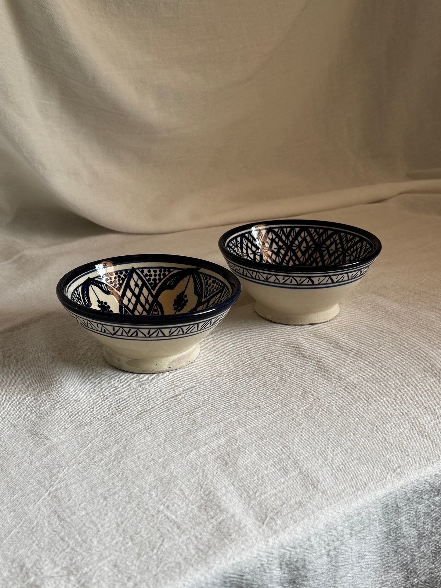 MOROCCAN FEZ BLUE & WHITE BOWL SET OF 2