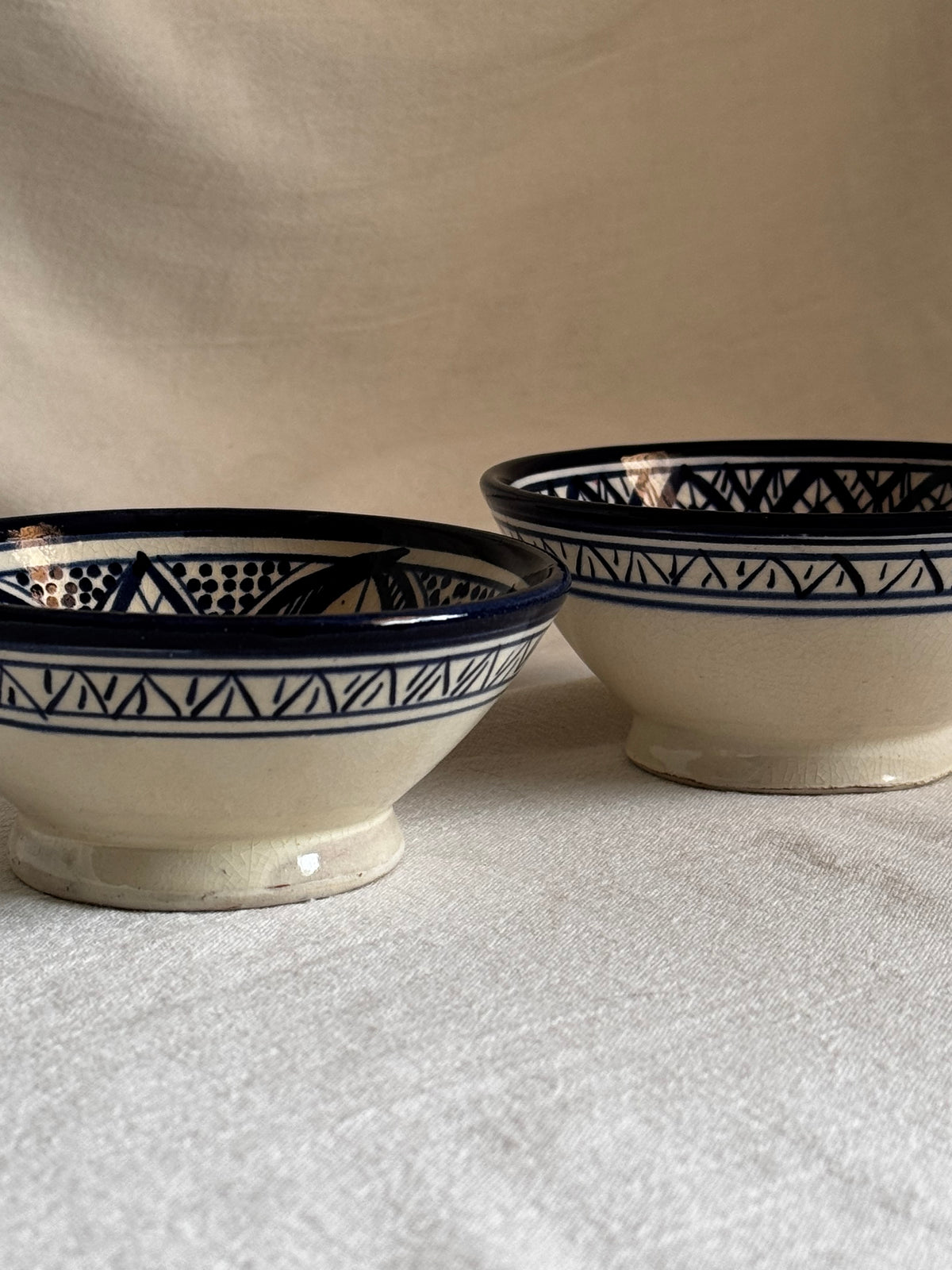MOROCCAN FEZ BLUE & WHITE BOWL SET OF 2