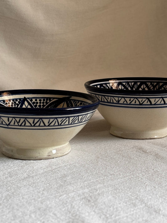 MOROCCAN FEZ BLUE & WHITE BOWL SET OF 2