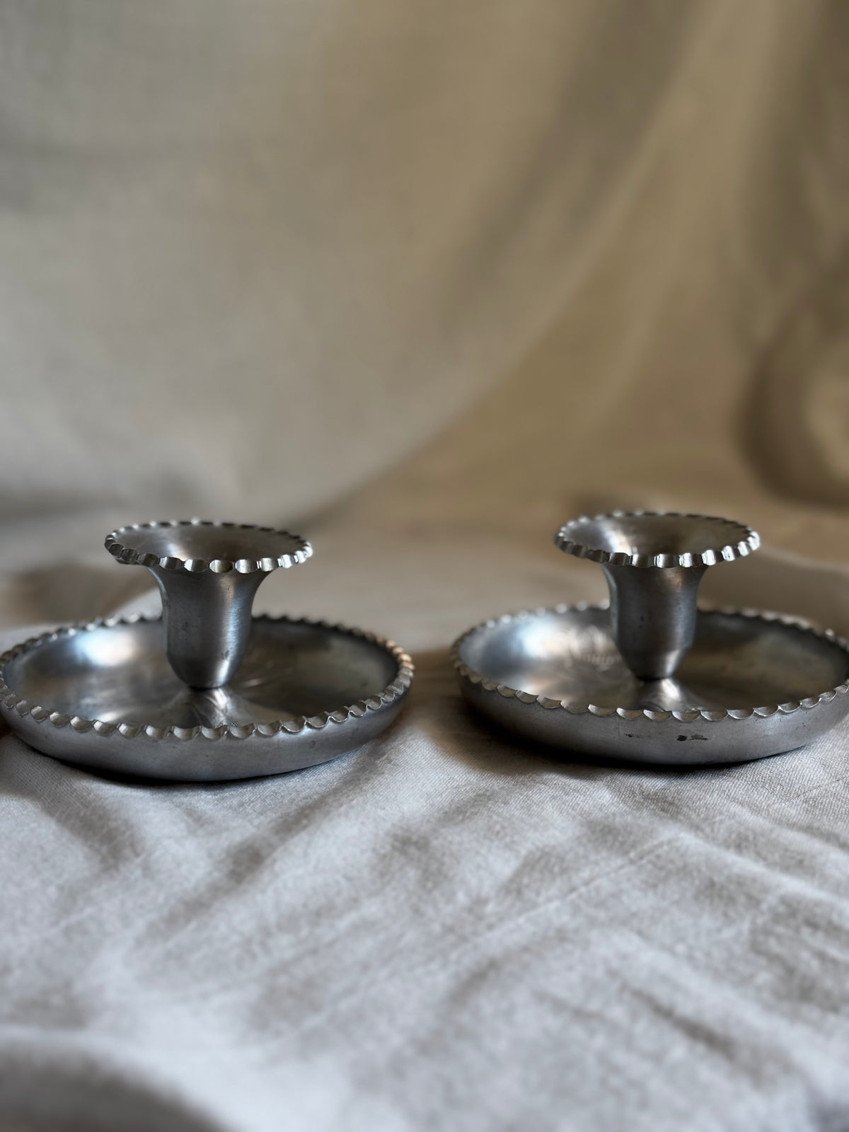 VINTAGE ALUMINUM FABERWARE CANDLESTICK PAIR