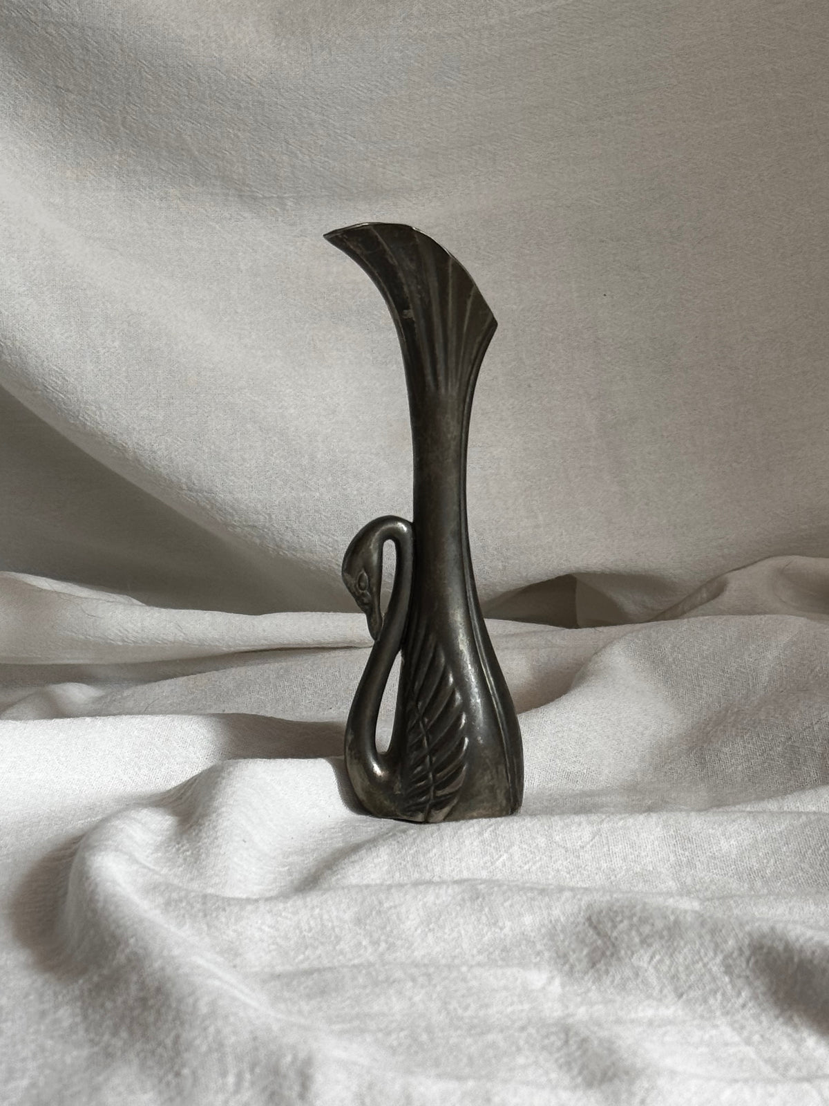 VINTAGE SILVER-PLATED SWAN BUD VASE