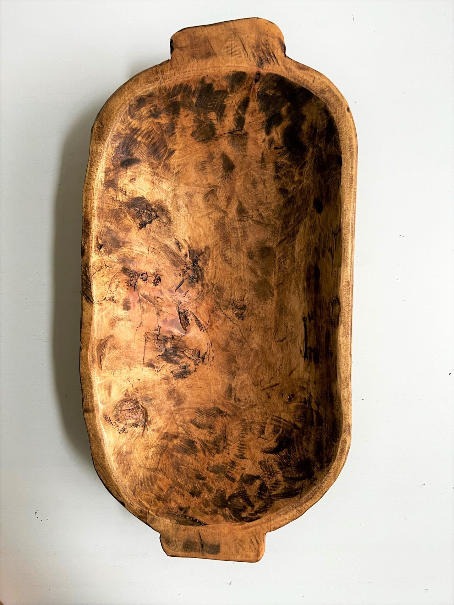 LARGE DUCK WOODEN DOUGH BOWL