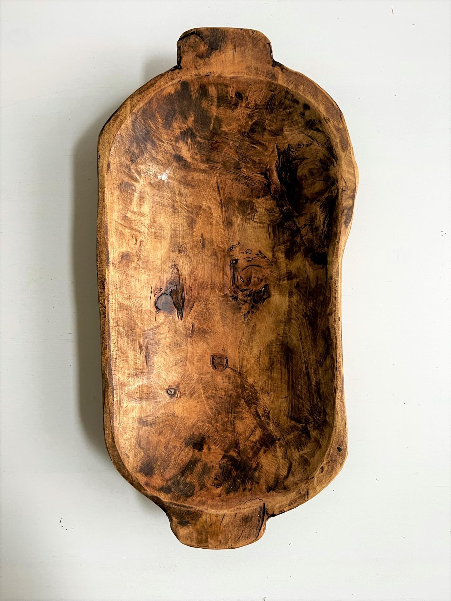 LARGE DUCK WOODEN DOUGH BOWL