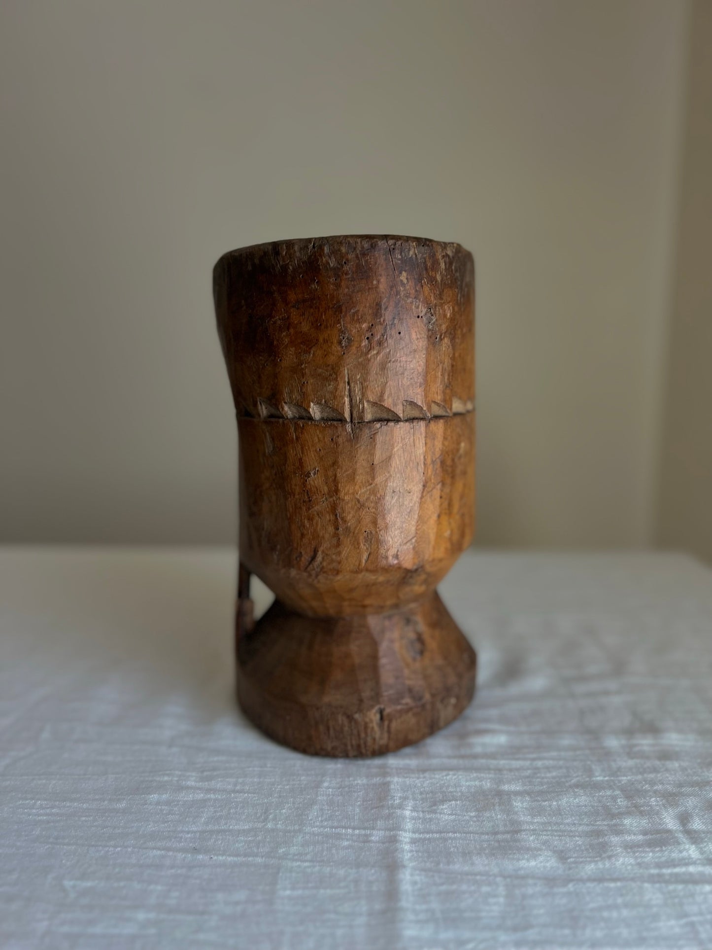 VINTAGE WOODEN MORTAR Medium